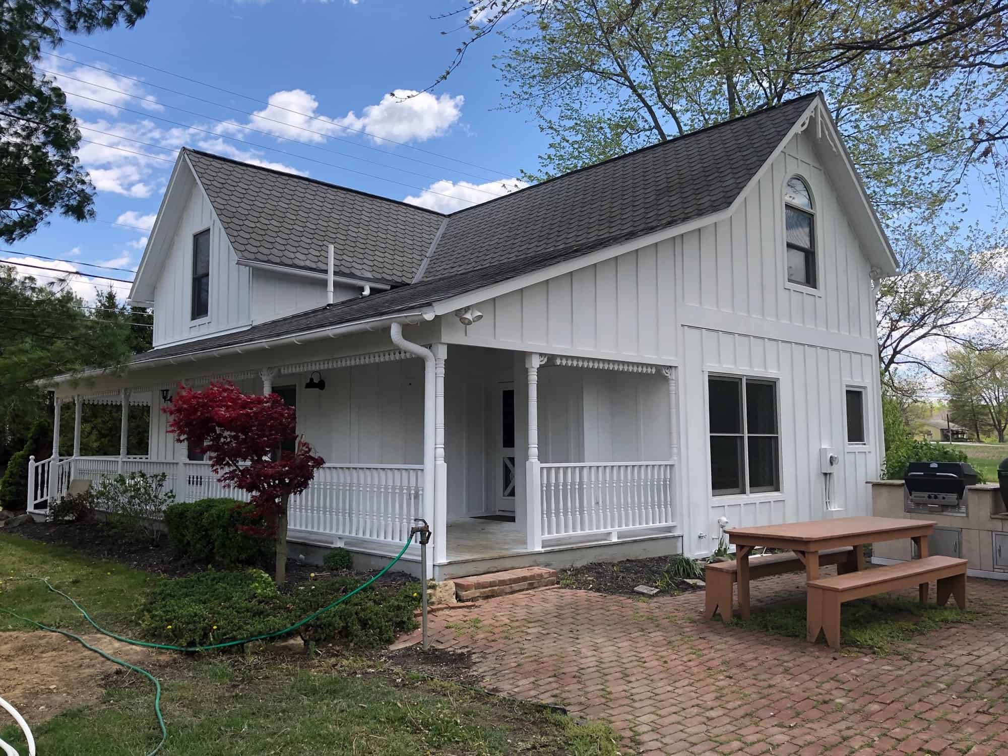 Exterior walls after painting bright white