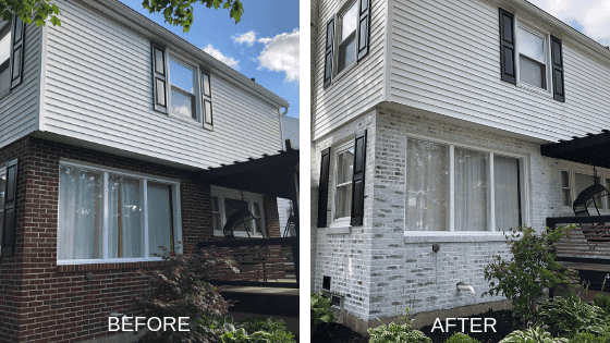 Limewash Brick Home Painting Overland Park