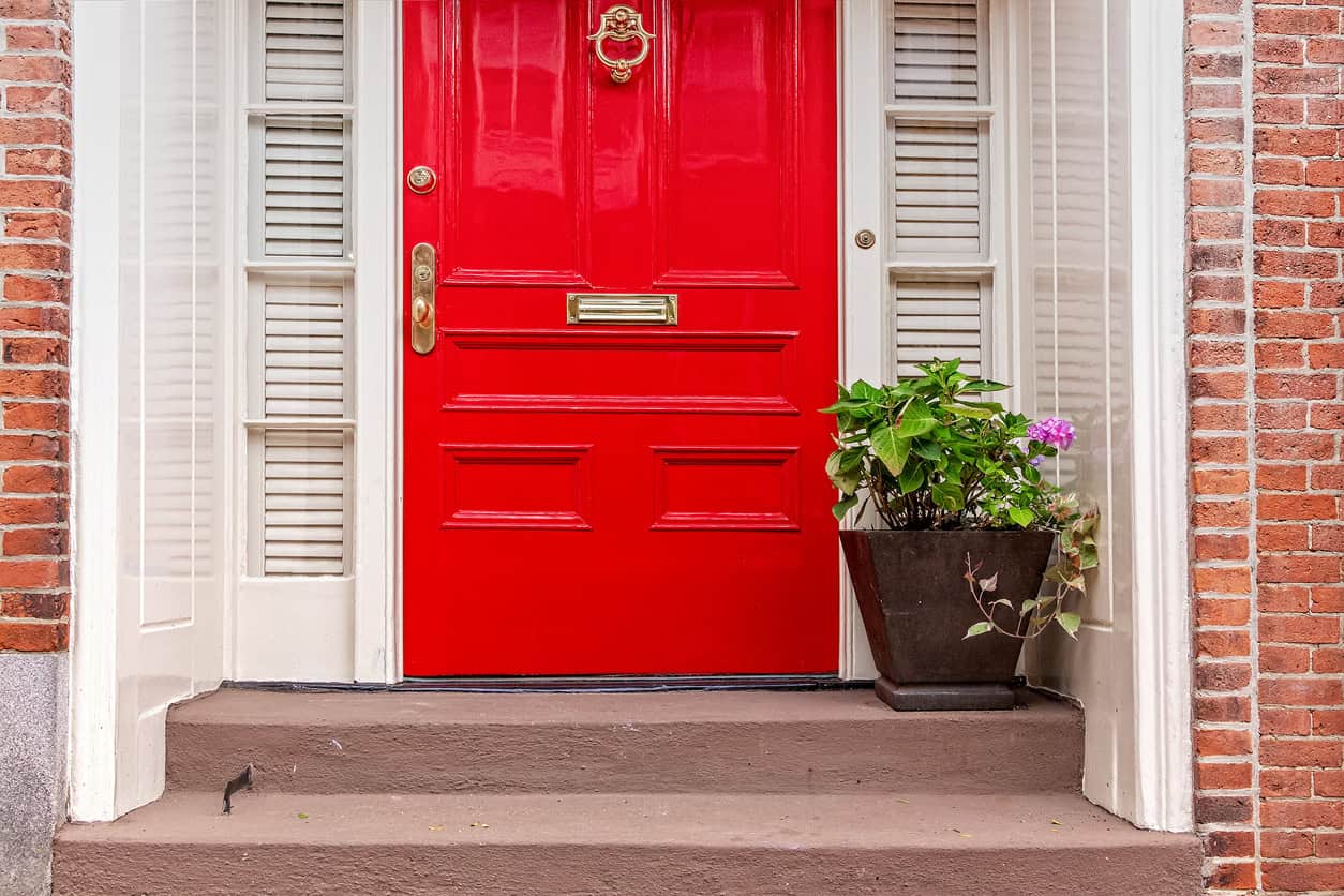 painting front door red