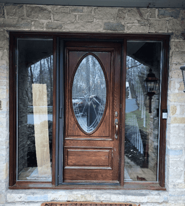 exterior oak wood door refinishing before picture