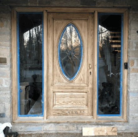 wooden exterior door refinishing